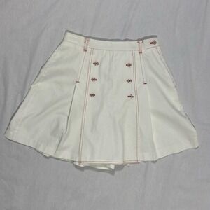 Gator white pleated mini skort size small preppy sporty vintage